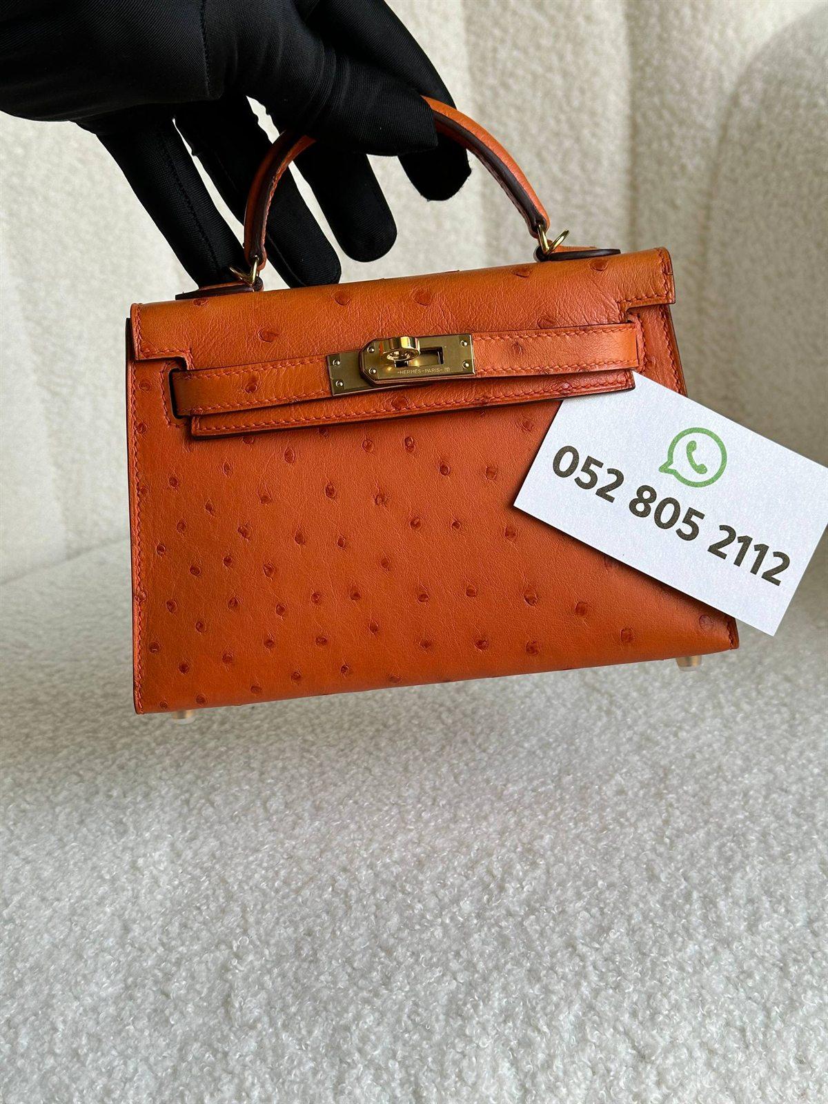 Hermès Kelly Mini in orange ostrich