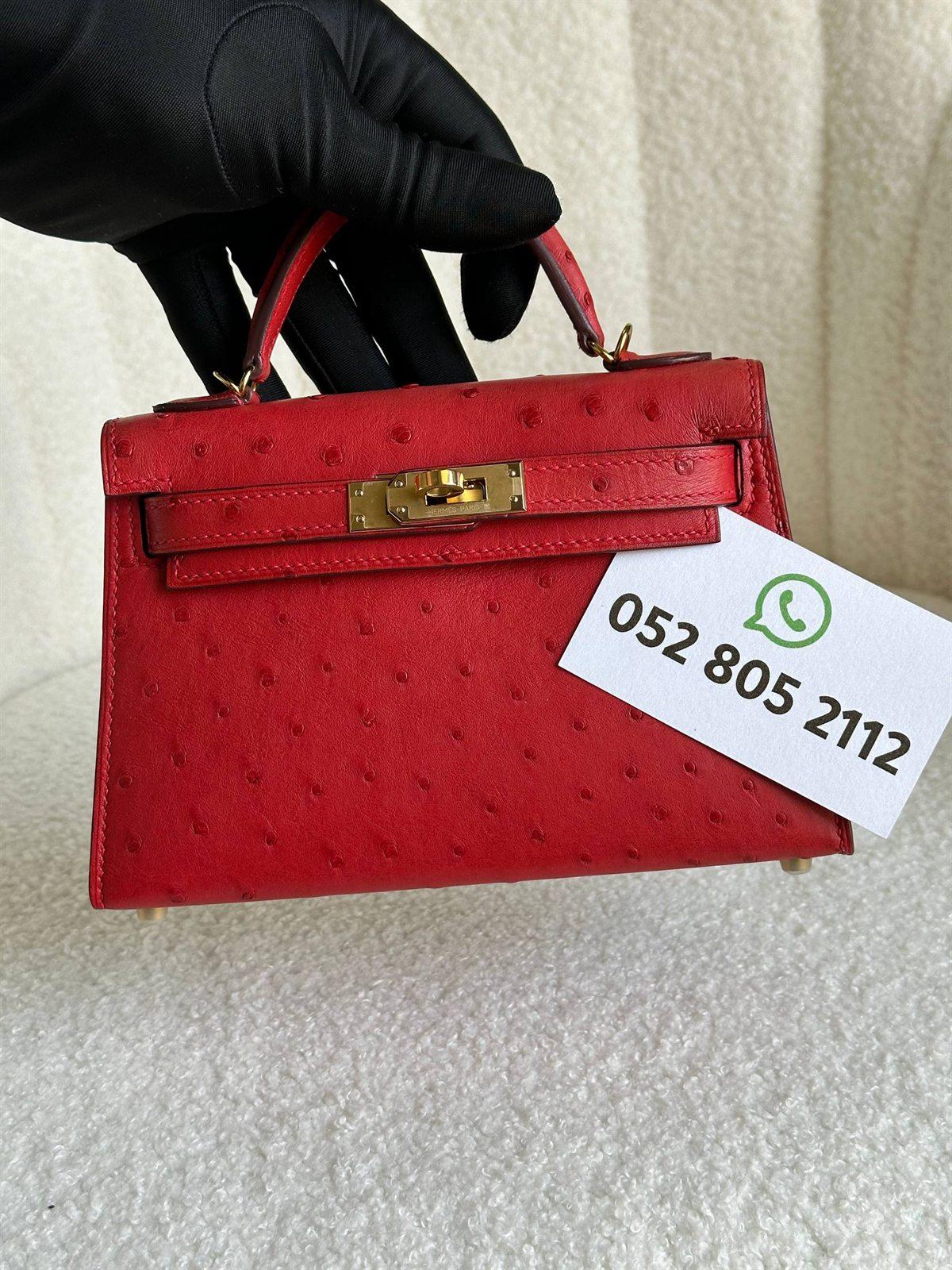 Hermès Kelly Mini in red ostrich