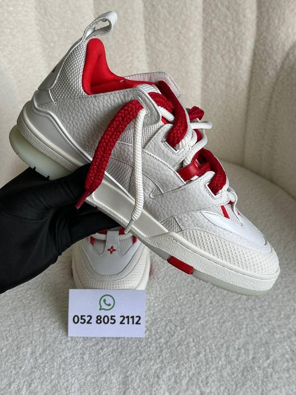 Louis Vuitton LV Skate Sneakers in White & Red