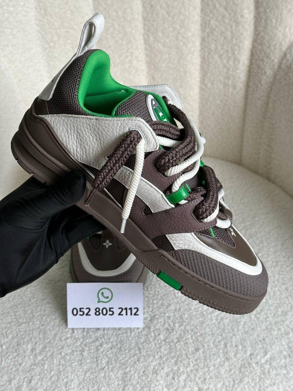 Louis Vuitton LV Skate Sneakers in Brown & Green