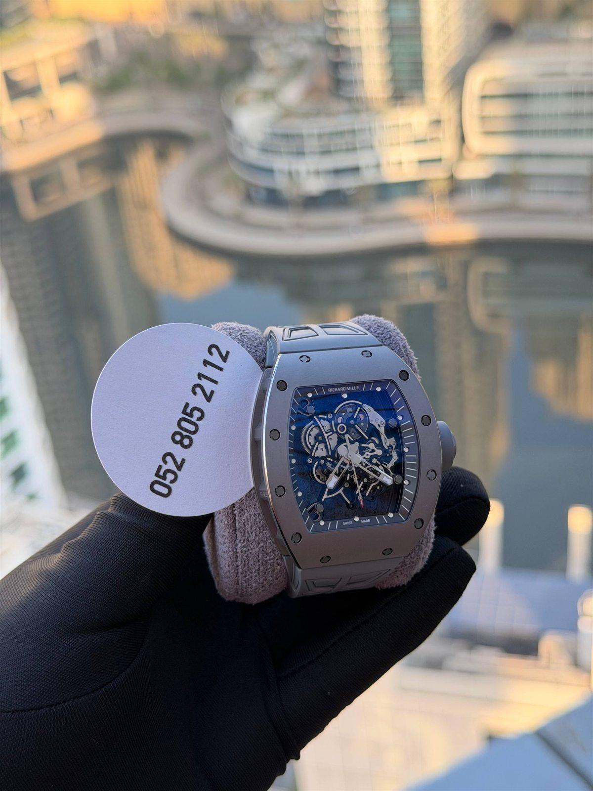 Richard Mille Skeleton Tonneau Watch in Grey