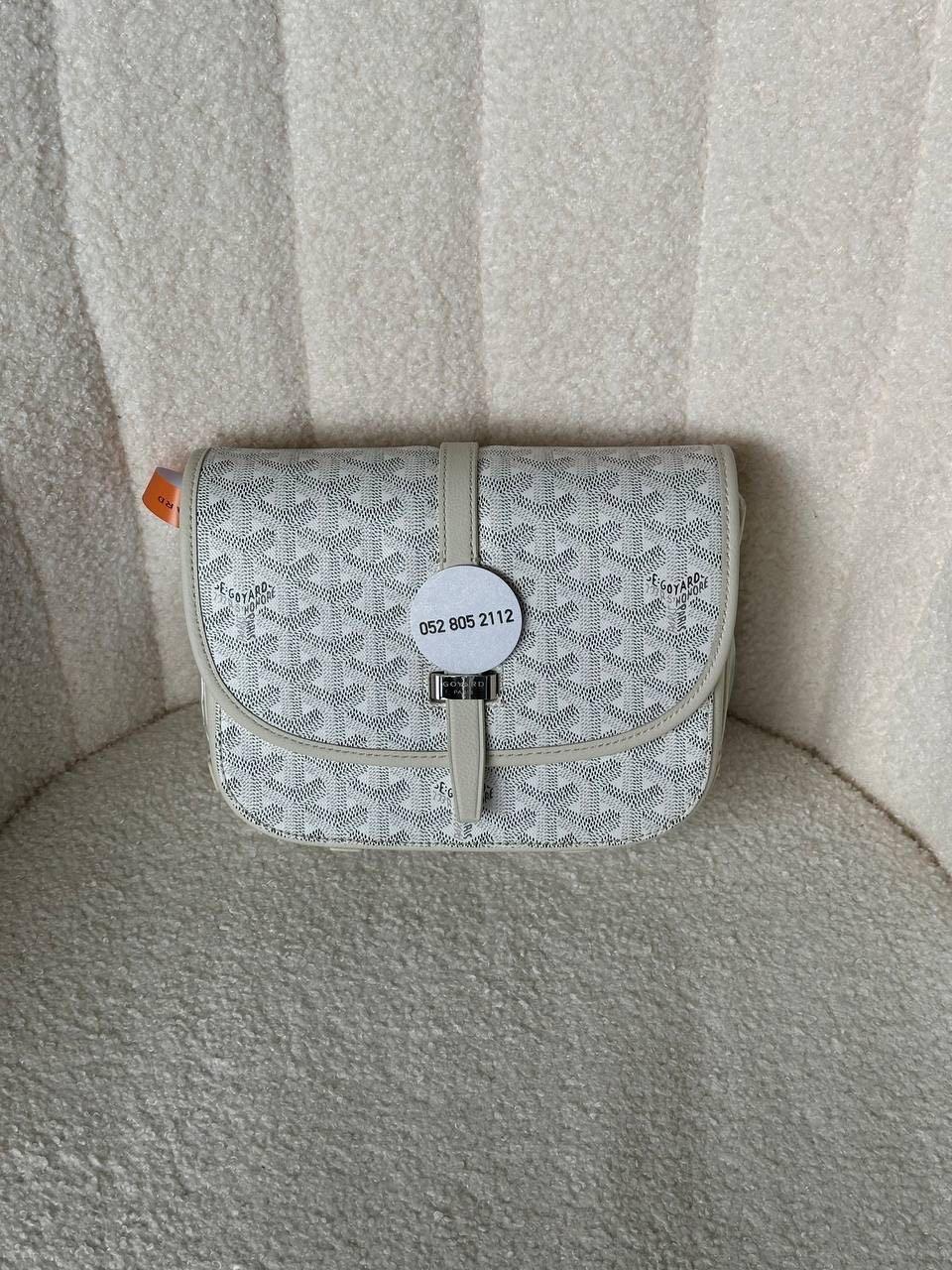 Goyard Belvedere messenger bag in white