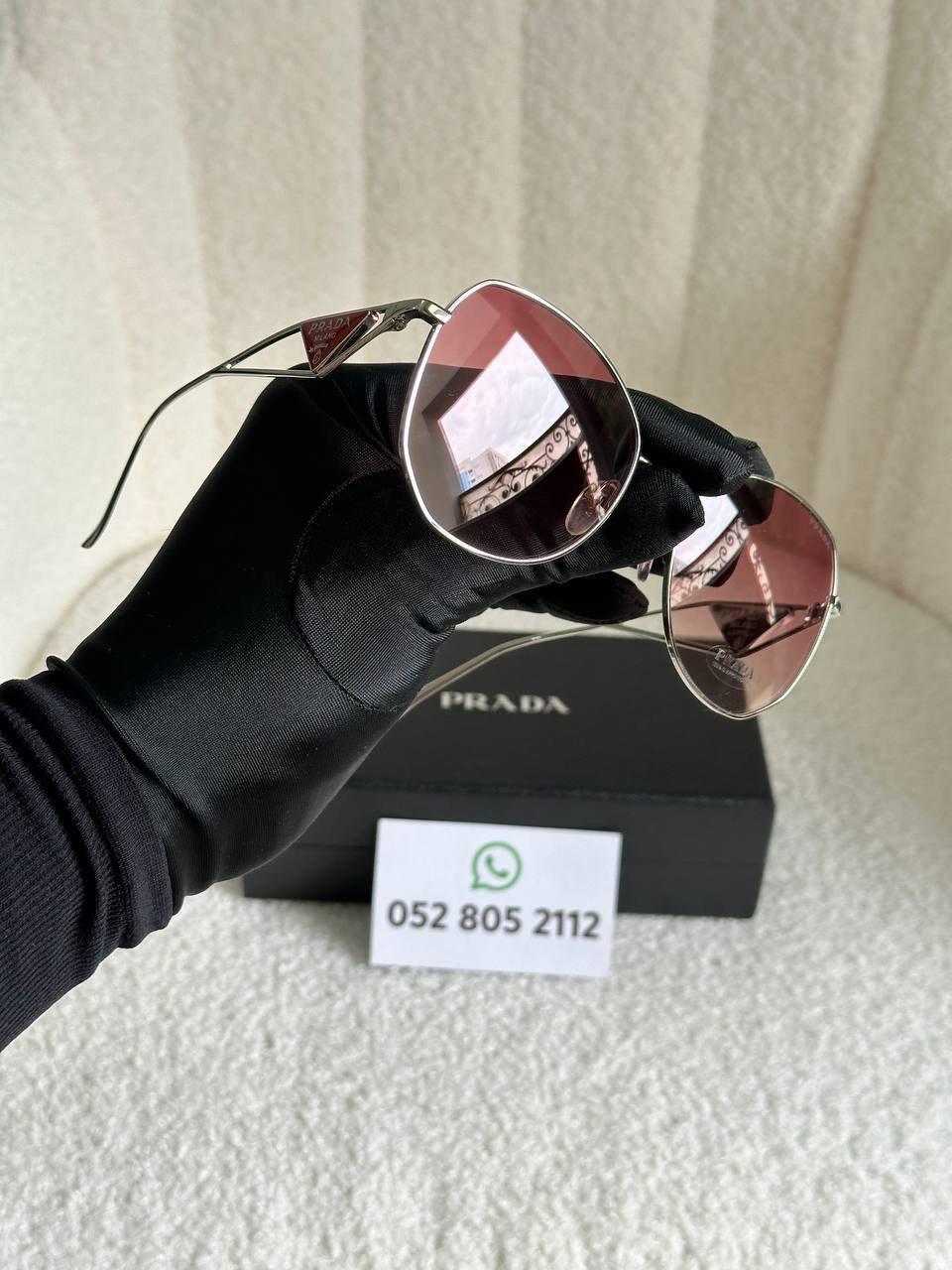 Prada Pilot Sunglasses in Silver & Rose