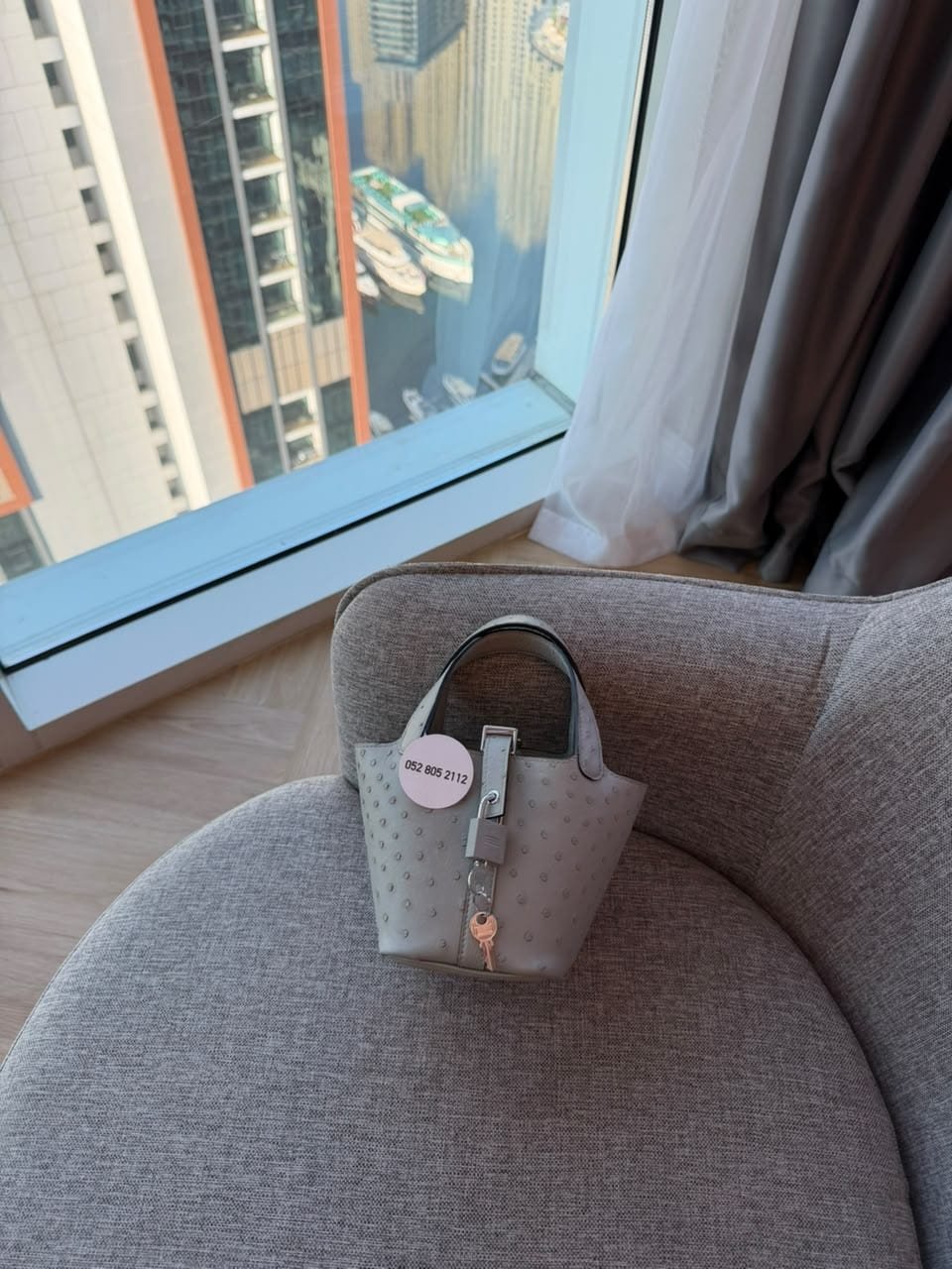 Hermès Picotin Lock in Grey Ostrich