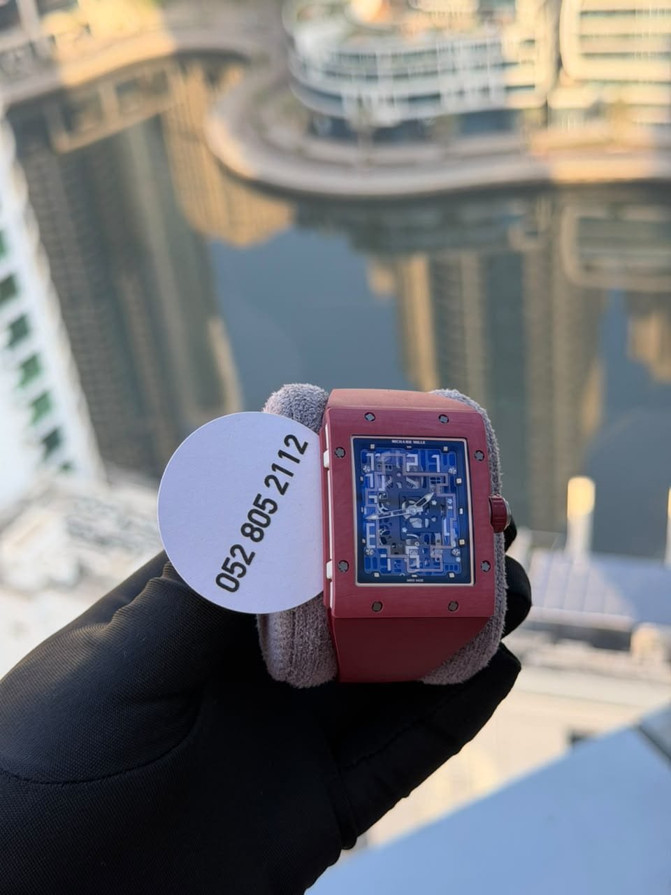 Richard Mille Skeleton Tonneau Watch in Red