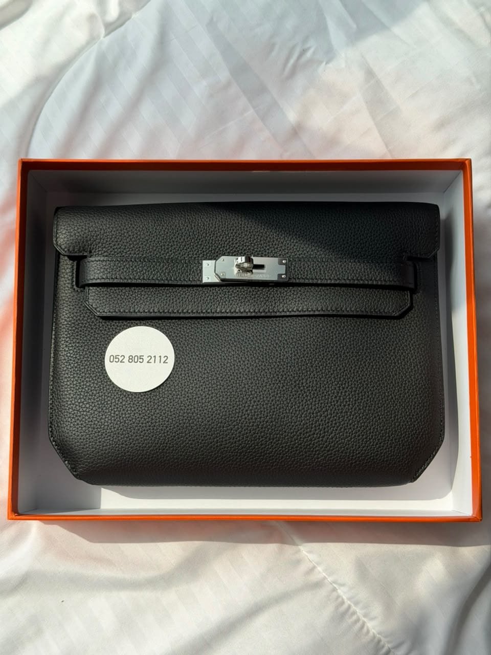 Hermès Kelly Depêches Pouch in Black