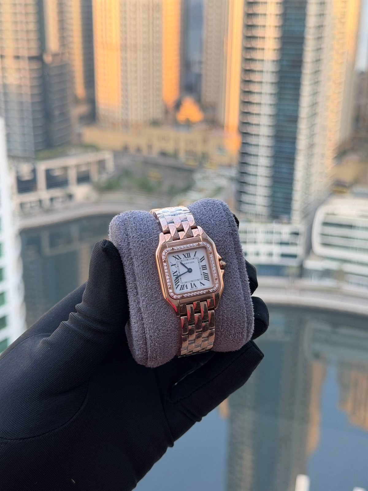 Cartier Panthère in Rose Gold-tone with Stone-set Bezel