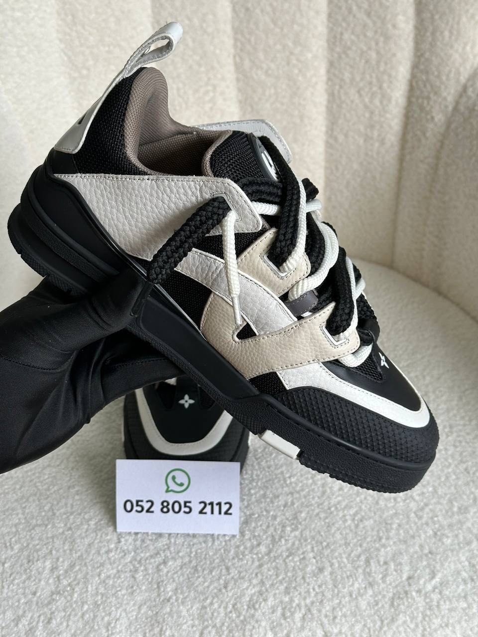 Louis Vuitton LV Skate Sneakers in Black & Cream